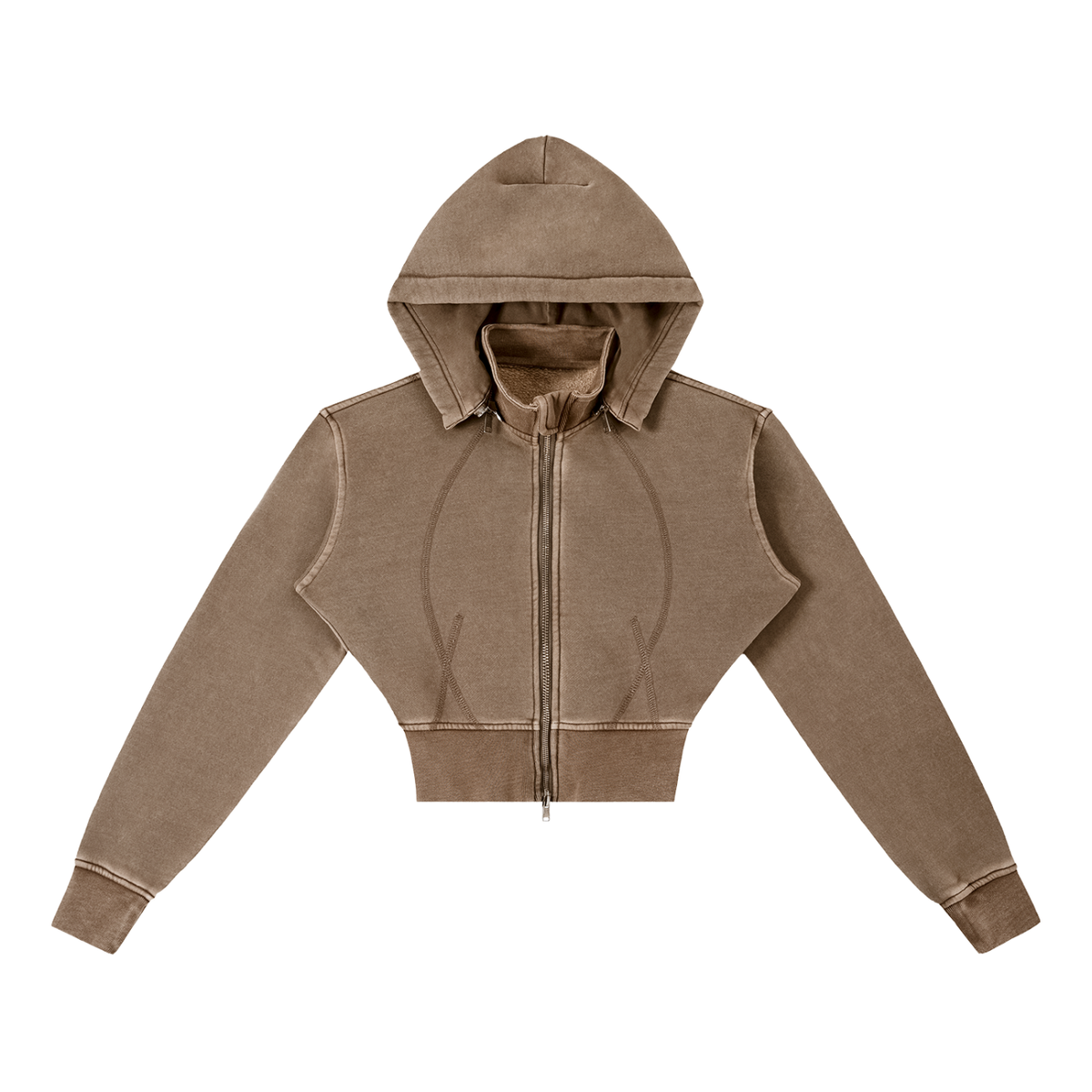Women’s Vintage-Wash Cropped Fleece Hoodie
