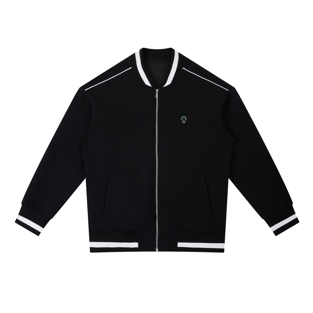Contrast-Piping Zip Bomber Jacket