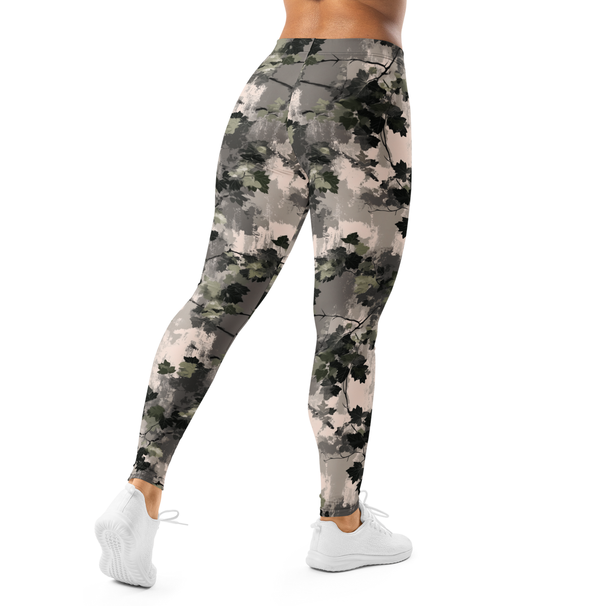 Detrita Urban camouflage mid-rise comfort leggings, back view.