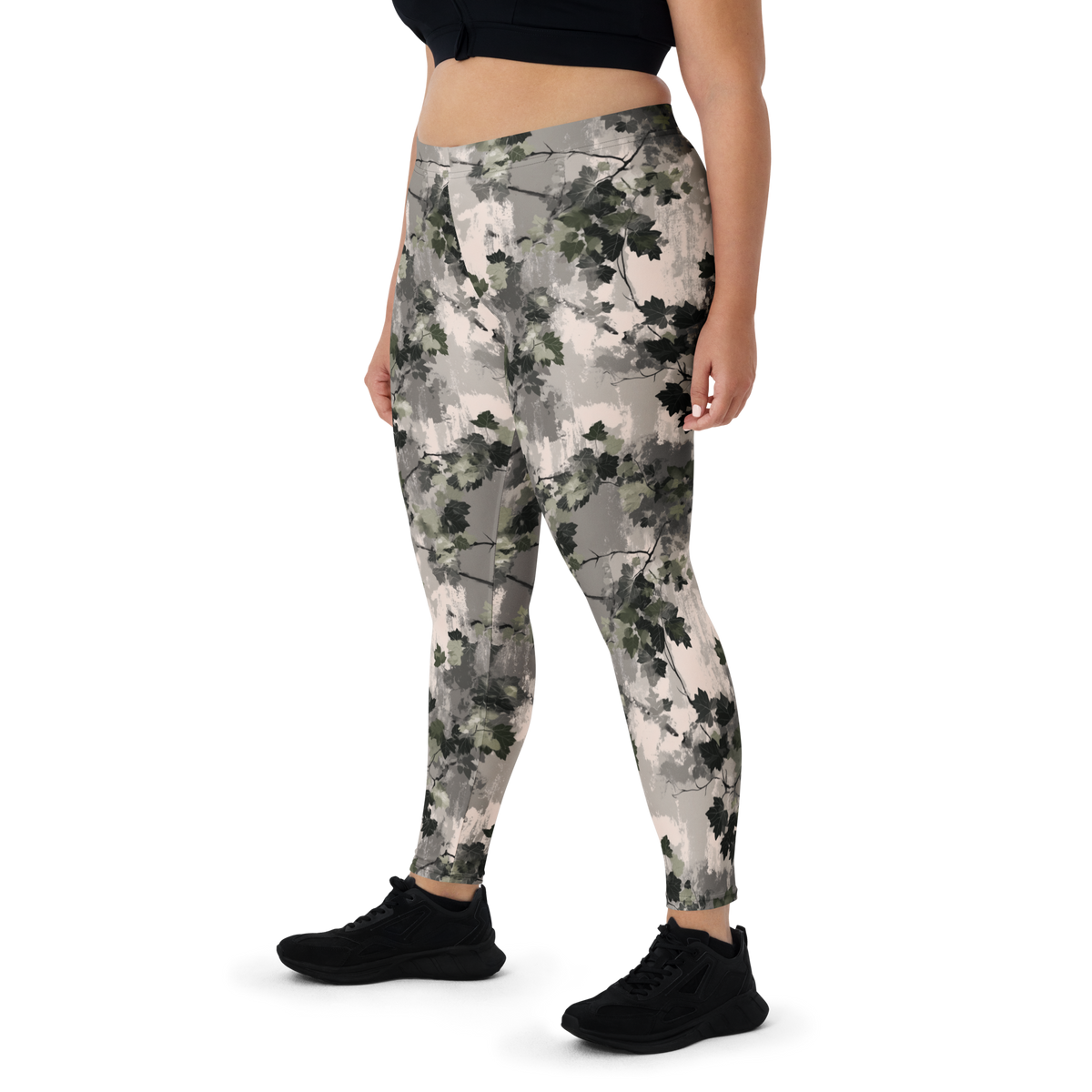 Detrita Urban camouflage mid-rise comfort leggings, oversize-fit front view.