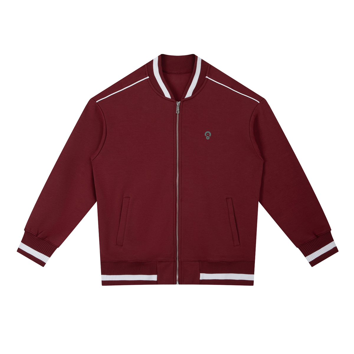 Contrast-Piping Zip Bomber Jacket