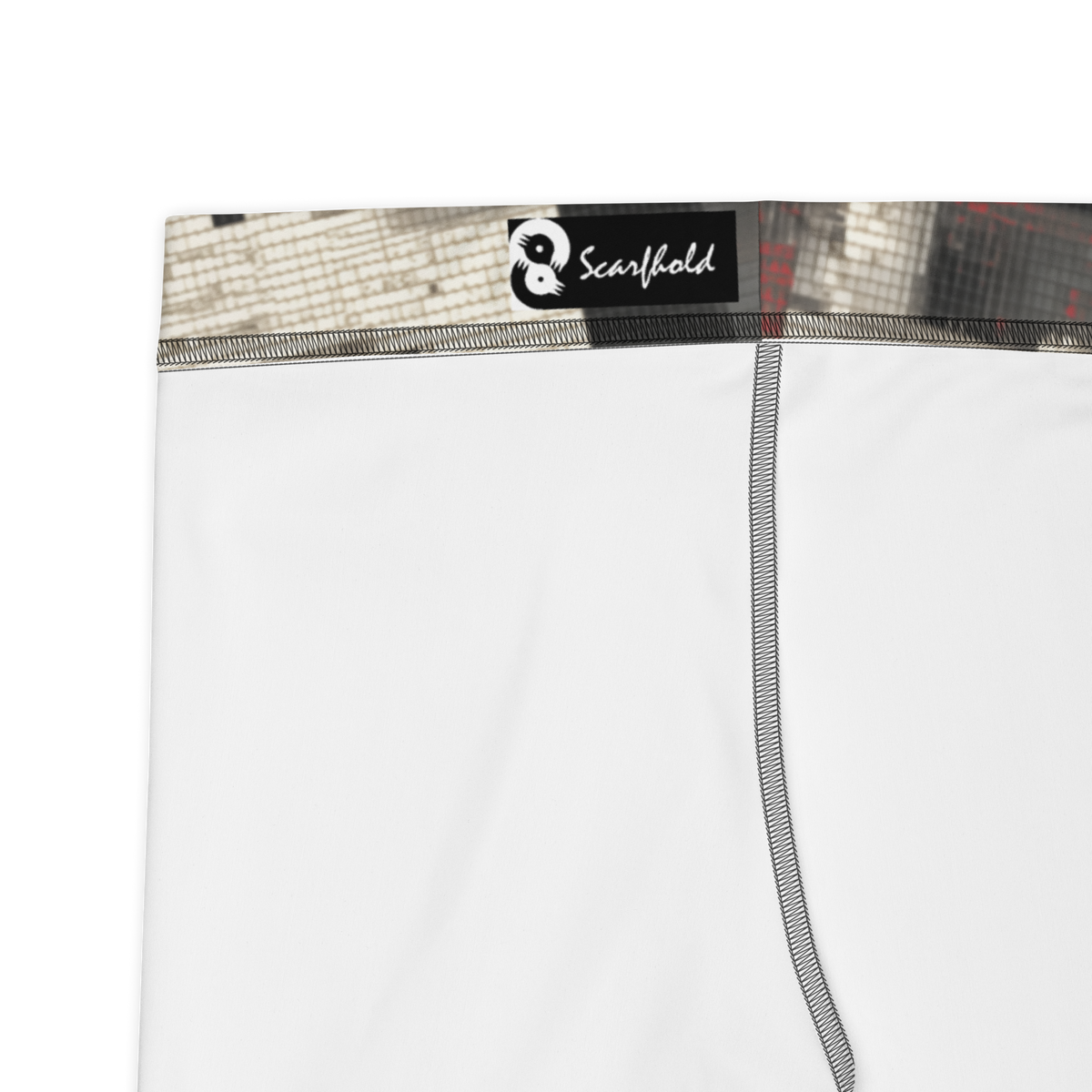 Glitchette Scarfhold Large-Scale camouflage mid-rise comfort leggings, fabric and construction details.