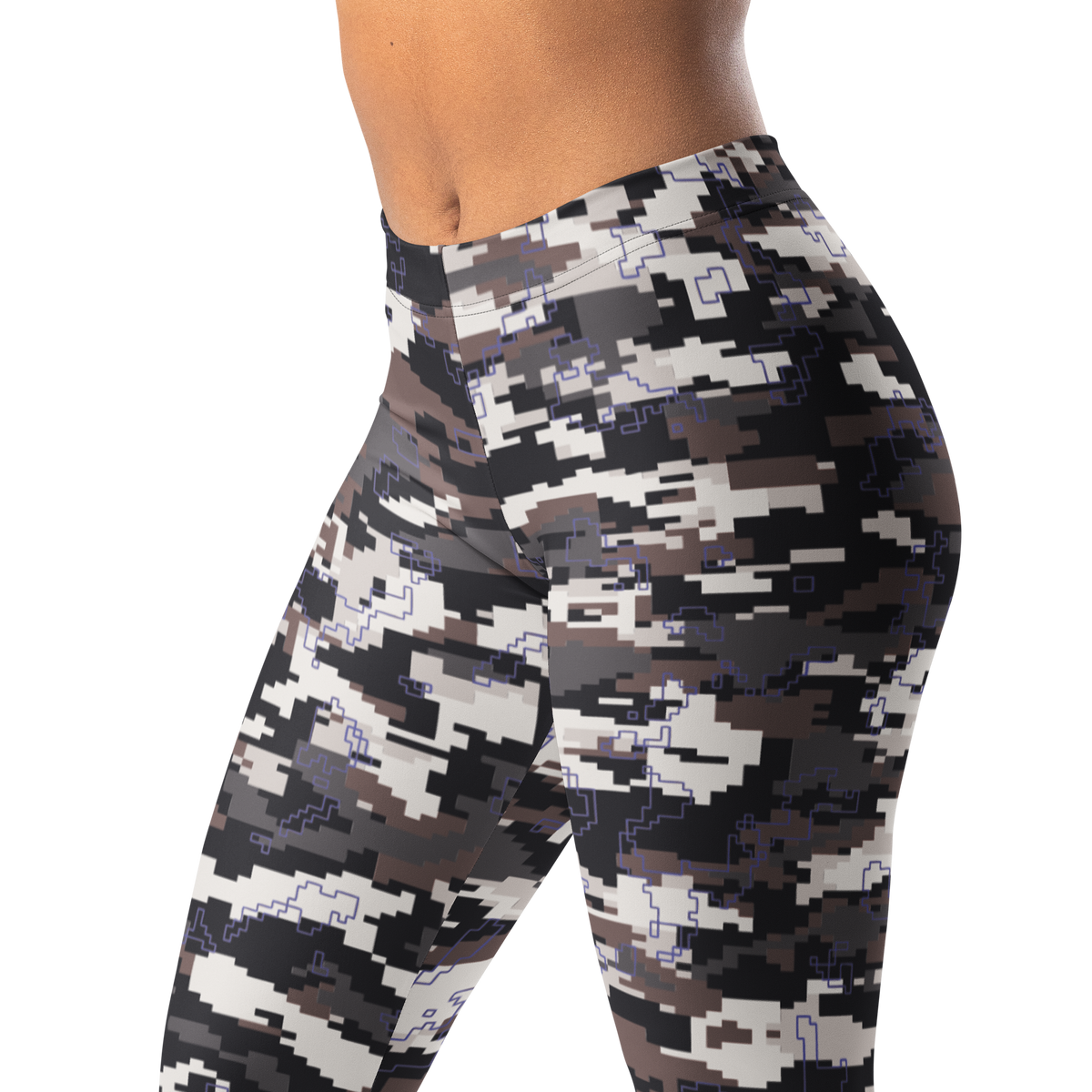 Digita Contour Static Very Peri mid-rise comfort leggings, waistband and pattern detail.