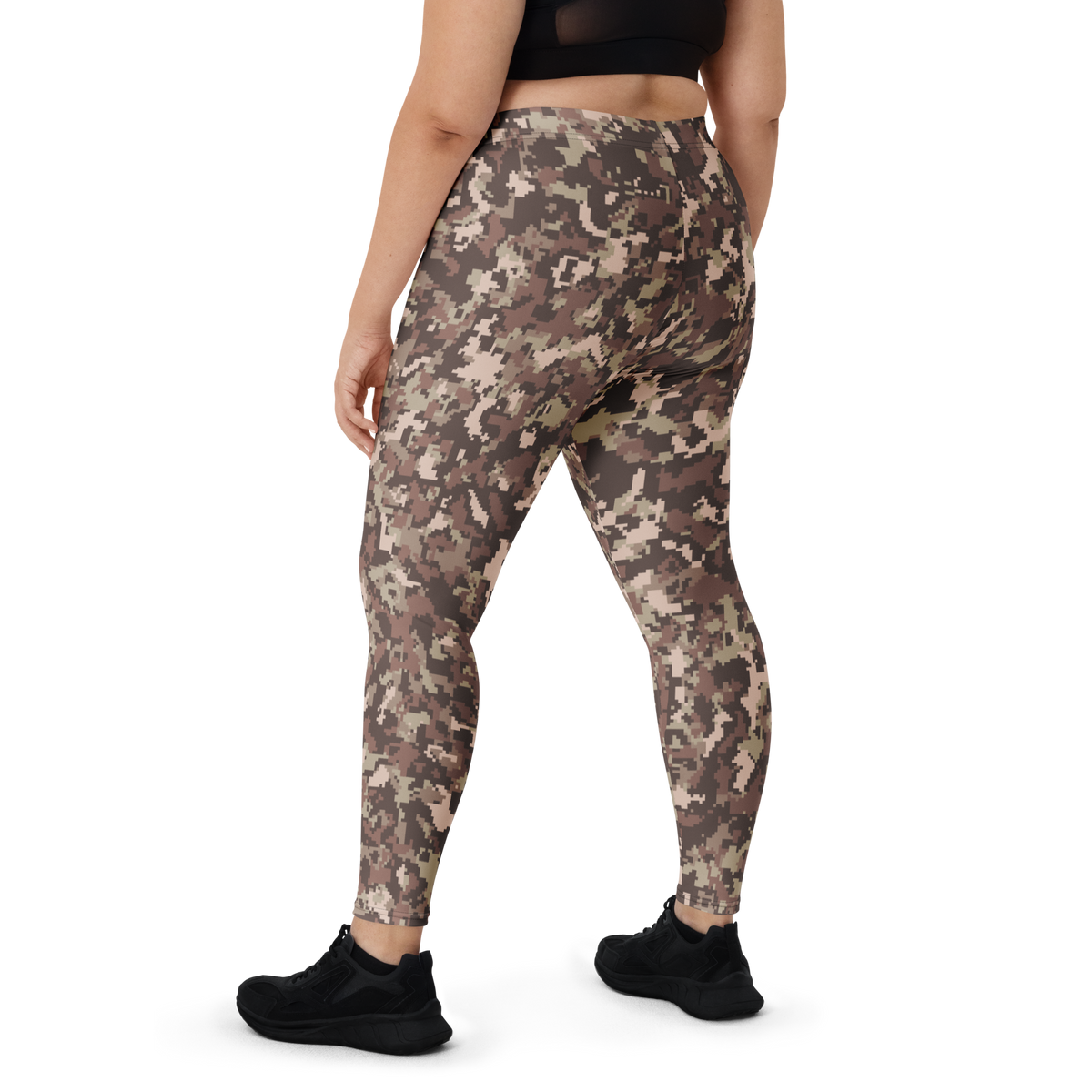 Digita Relaxed Elegance camouflage mid-rise comfort leggings, oversize-fit back view.