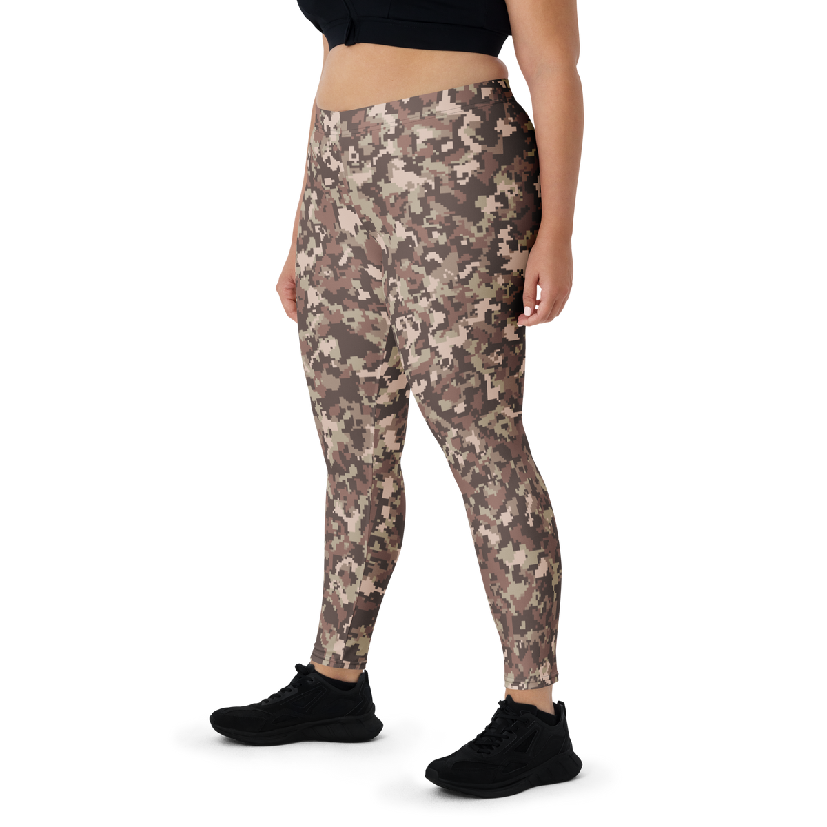Digita Relaxed Elegance camouflage mid-rise comfort leggings, oversize-fit front view.