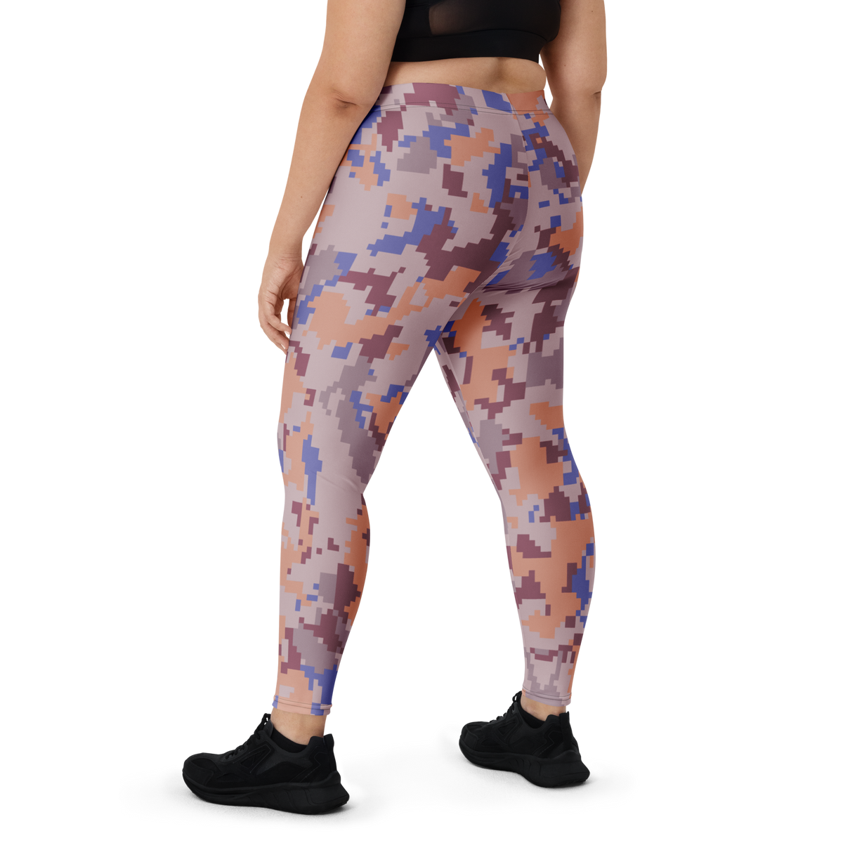 Digita Very Peri 3 camouflage mid-rise comfort leggings, oversize-fit back view.