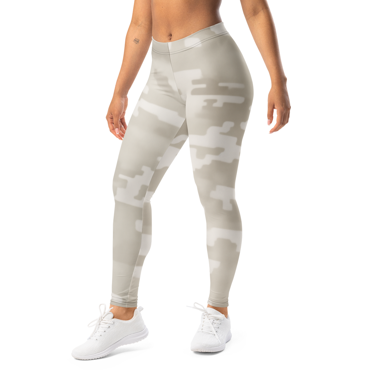 Digosta · Beige mid-rise everyday leggings, left-front view.