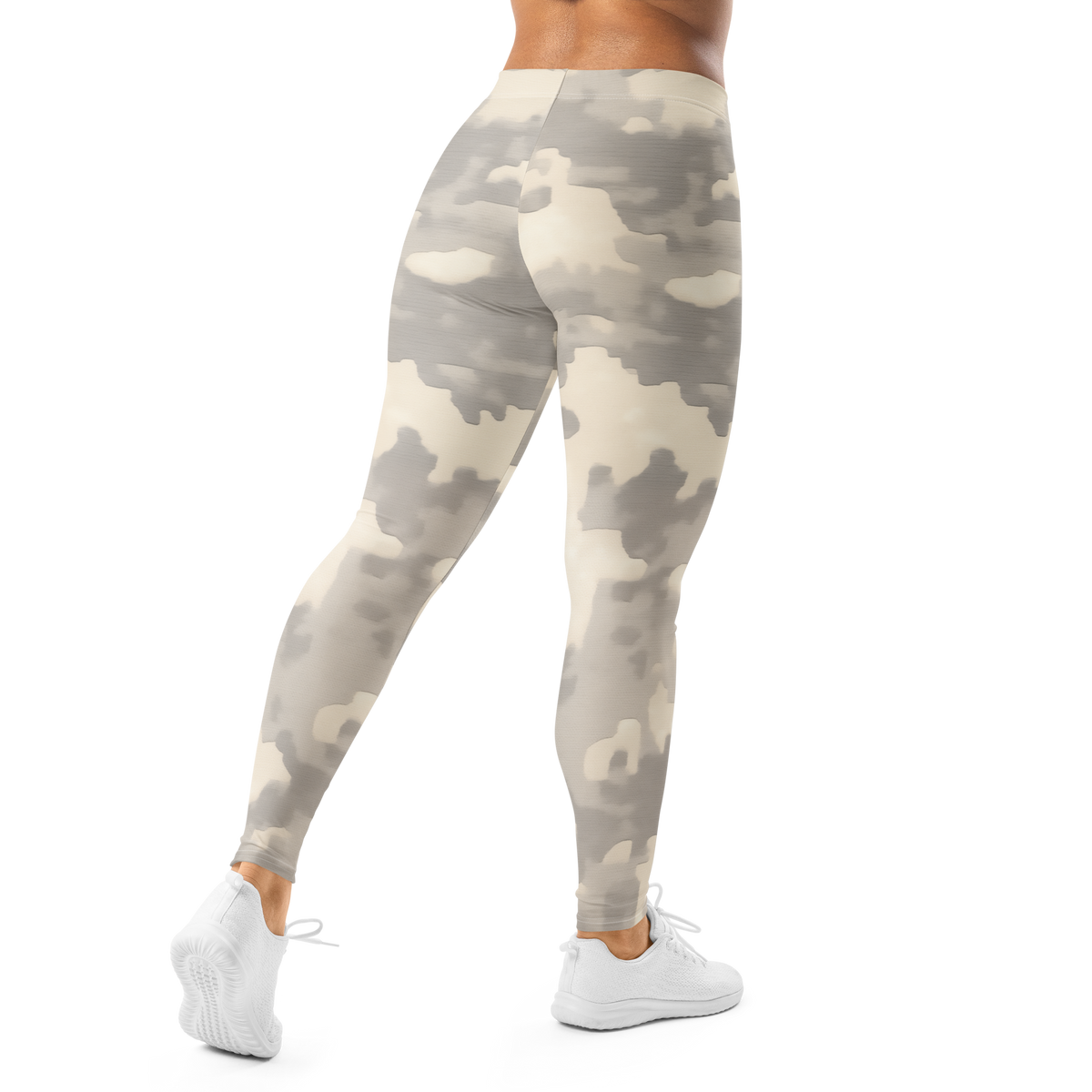 Digosta Diffusion Beige mid-rise comfort leggings, back view.