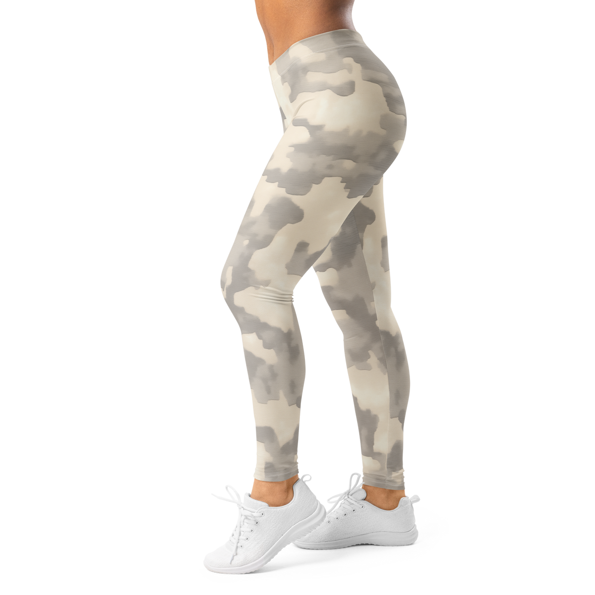 Digosta Diffusion Beige mid-rise comfort leggings, left-side view.