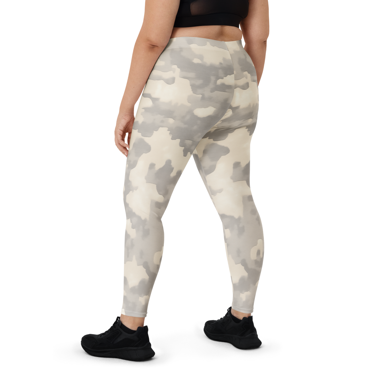 Digosta Diffusion Beige mid-rise comfort leggings, oversize-fit back view.