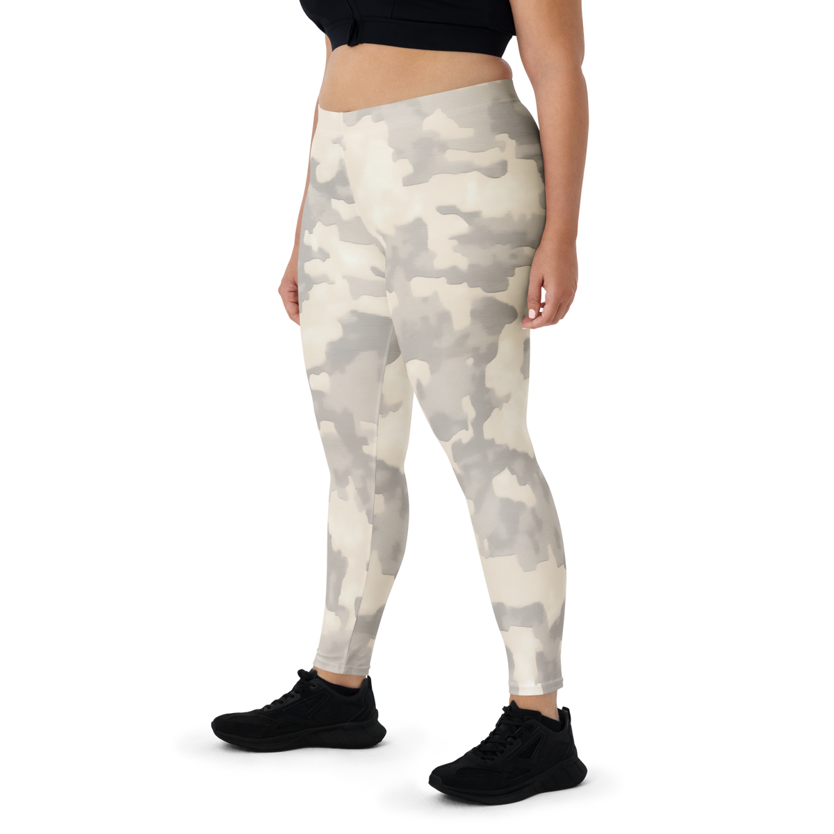 Digosta Diffusion Beige mid-rise comfort leggings, oversize-fit front view.