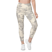 Digosta — Diffusion · Beige high-waisted pocket leggings, front view.