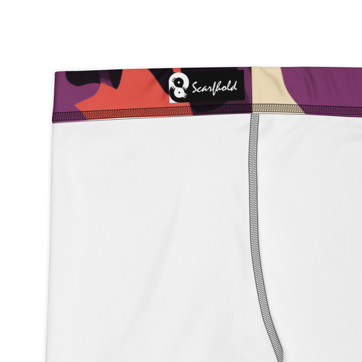 Dripp Burnished Orchid camouflage mid-rise comfort leggings, fabric and construction details.