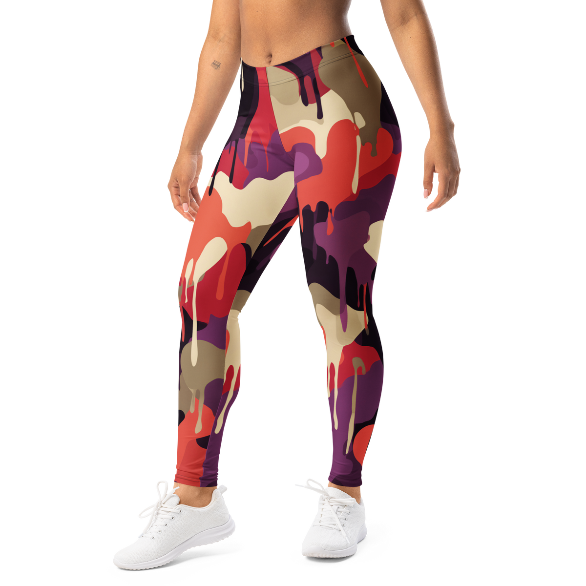Dripp · Burnished Orchid mid-rise everyday leggings, left-front view.