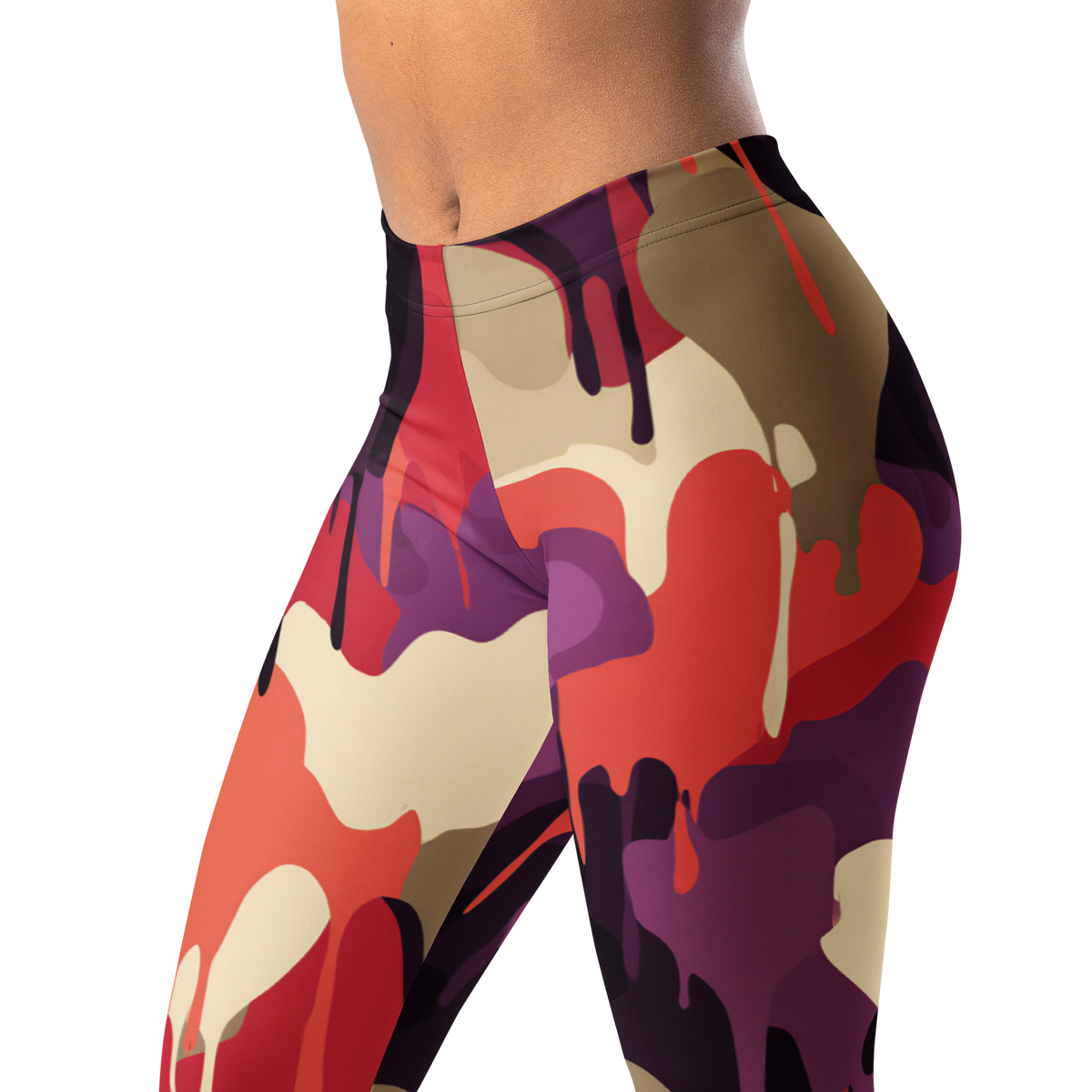 Dripp · Burnished Orchid mid-rise everyday leggings, waistband and pattern detail.