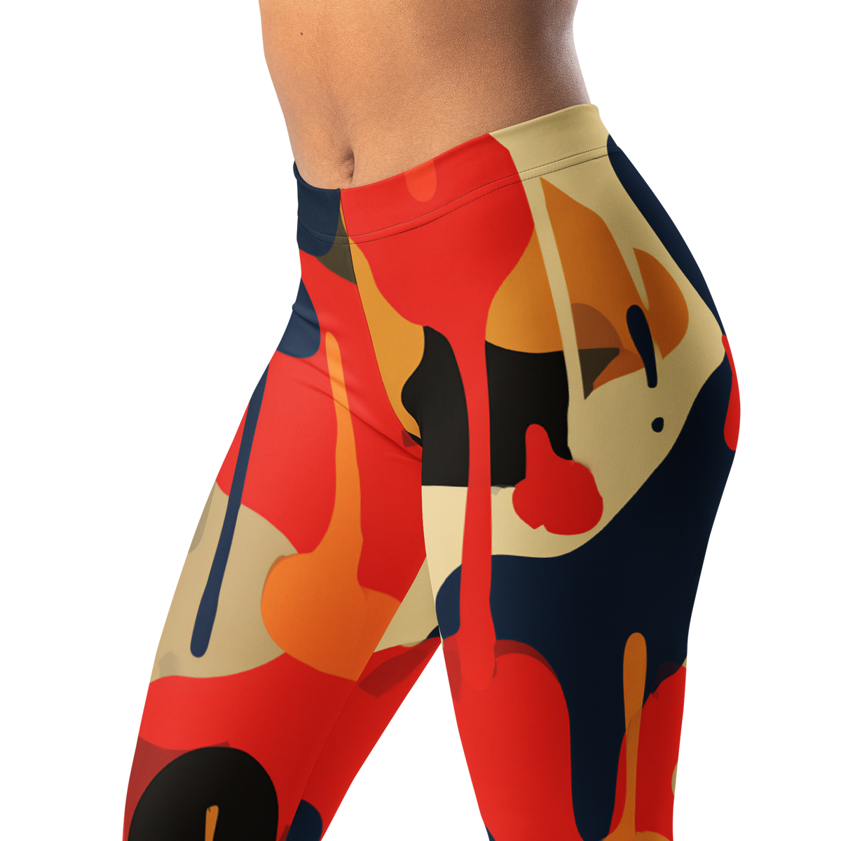 Dripp · Primary Shift mid-rise everyday leggings, waistband and pattern detail.