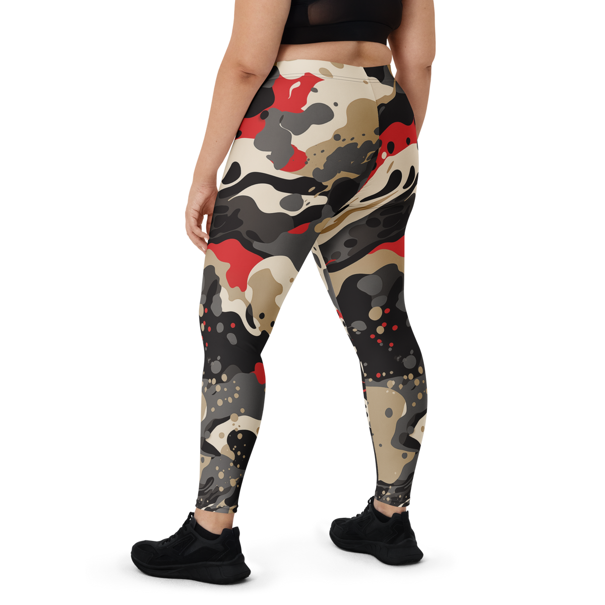 Spatta Scarfhold camouflage mid-rise comfort leggings, oversize-fit back view.