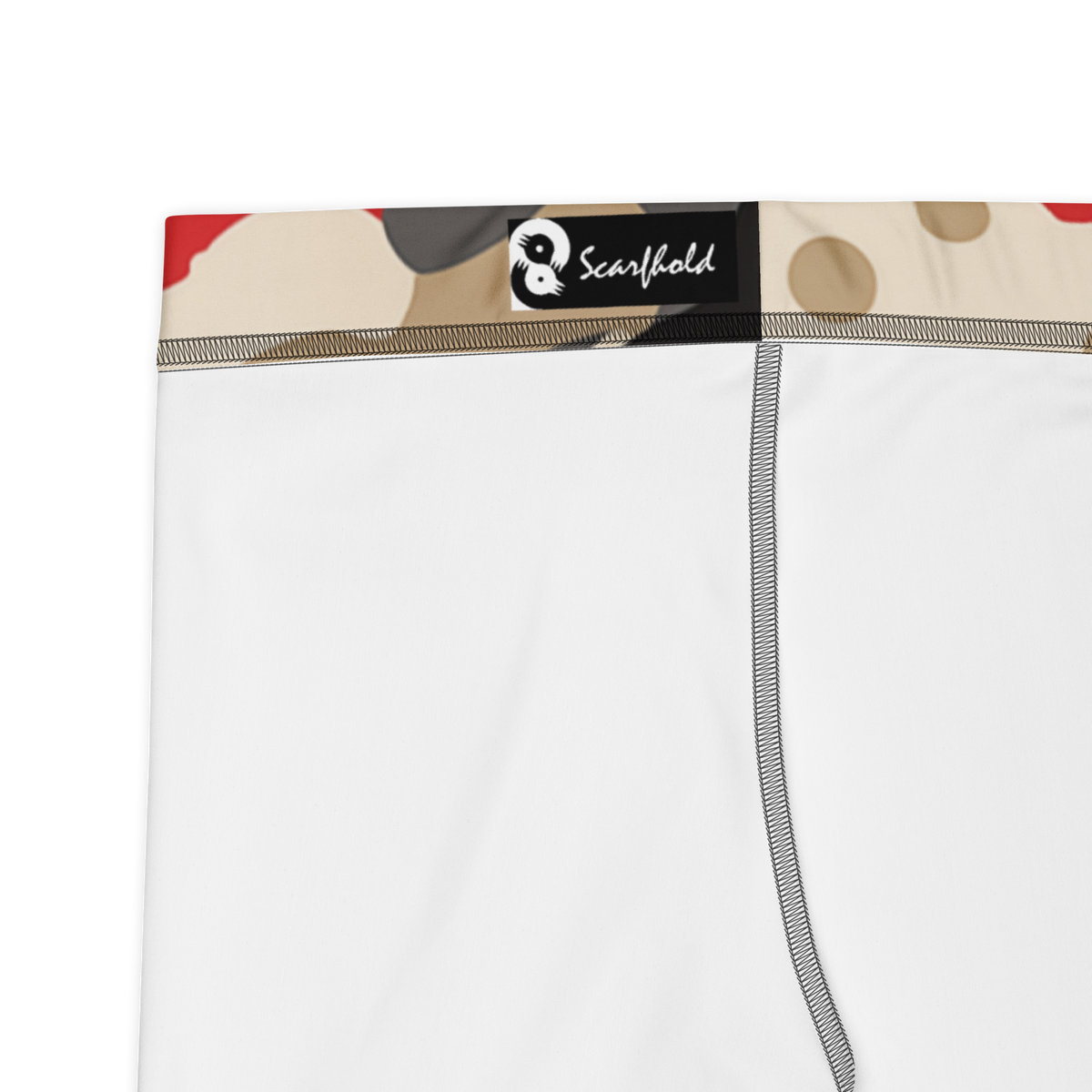 Spatta Scarfhold camouflage mid-rise comfort leggings, fabric and construction details.