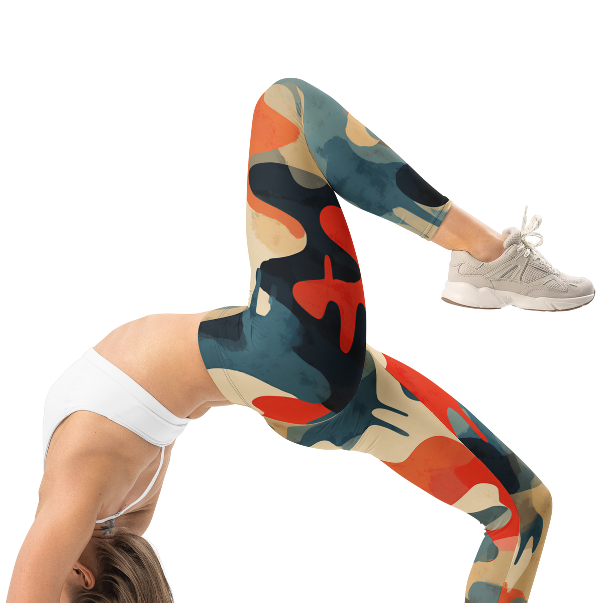 Dripp Tidal Signal camouflage mid-rise comfort leggings, right-side view.