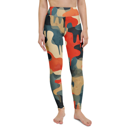 Dripp · Tidal Signal high-waisted yoga leggings, straight front view, barefoot.
