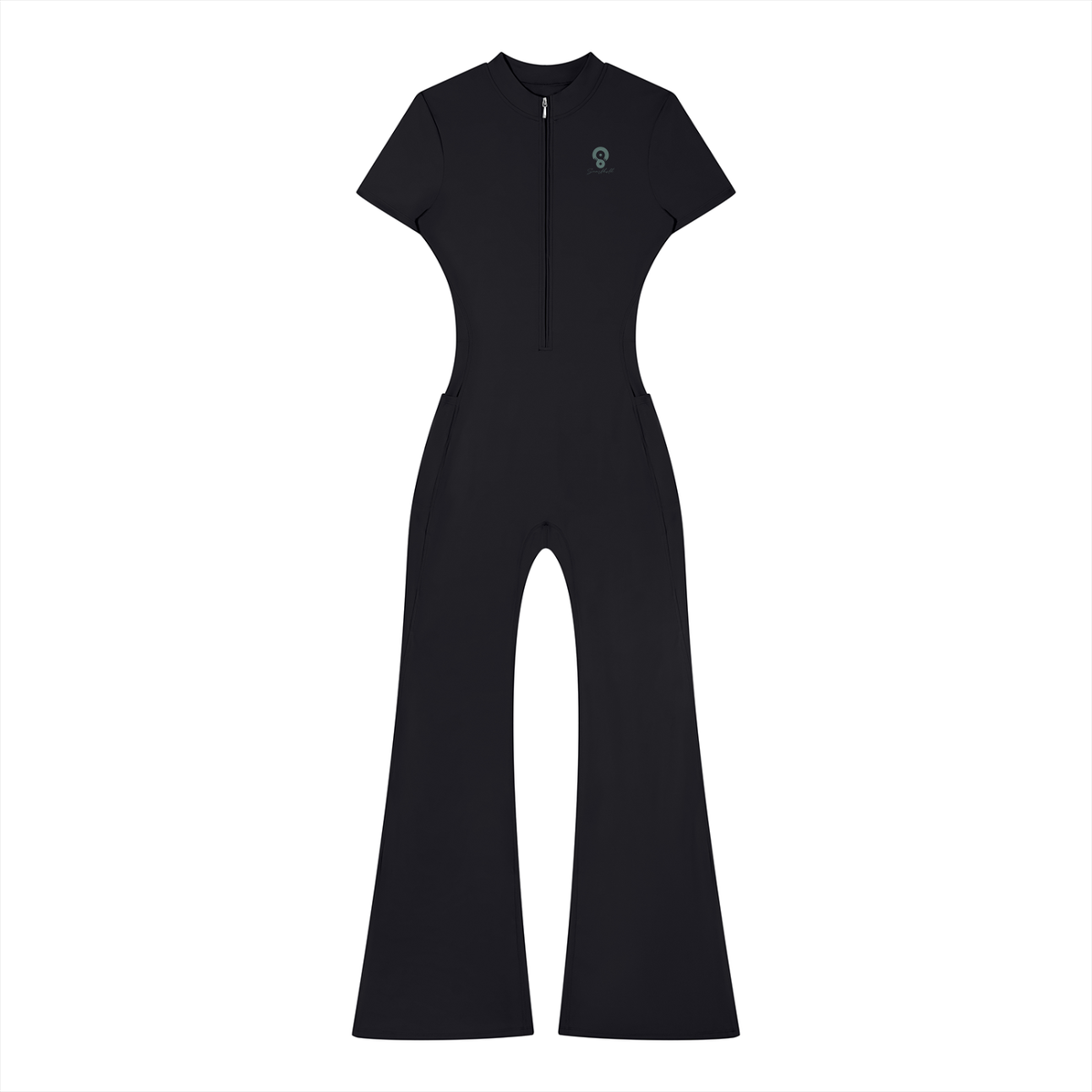 Women’s Tight Flared Leg Quarter-Zip Jumpsuit
