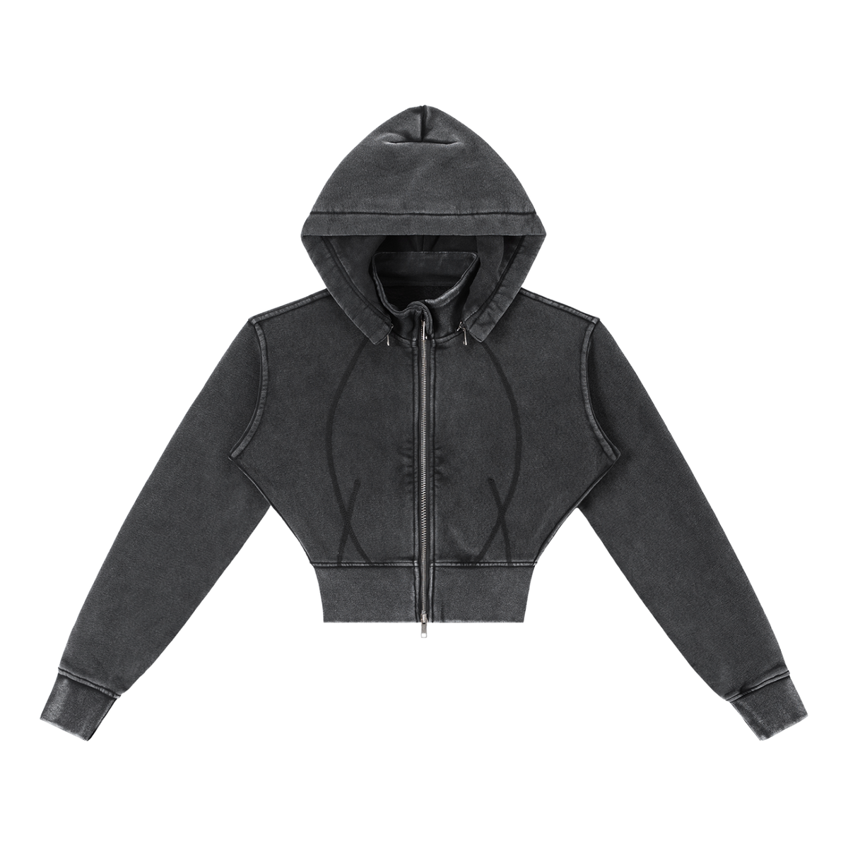 Women’s Vintage-Wash Cropped Fleece Hoodie
