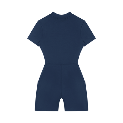 Women's Quarter-Zip Short Sleeve Romper