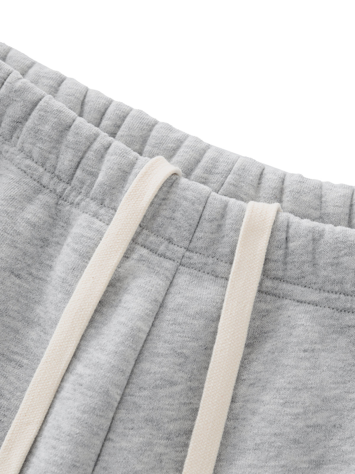 Women’s Essential Fleece Drawstring Sweatshorts — neckline and closure detail