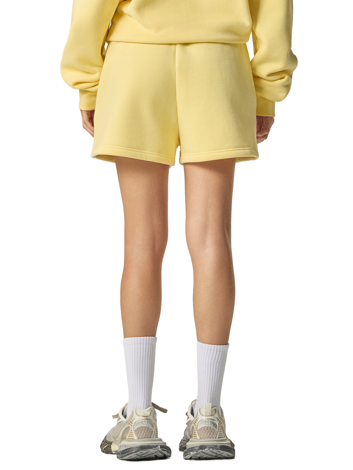 Women’s Essential Fleece Drawstring Sweatshorts — back view