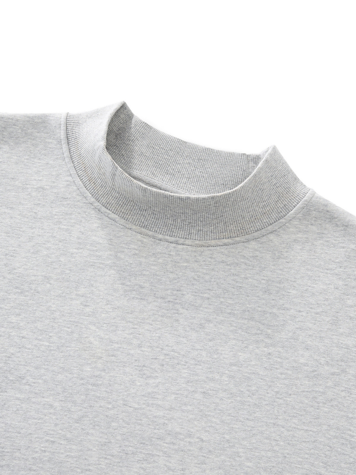 Women’s Essential Fleece Mock-Neck Sweatshirt — neckline and closure detail