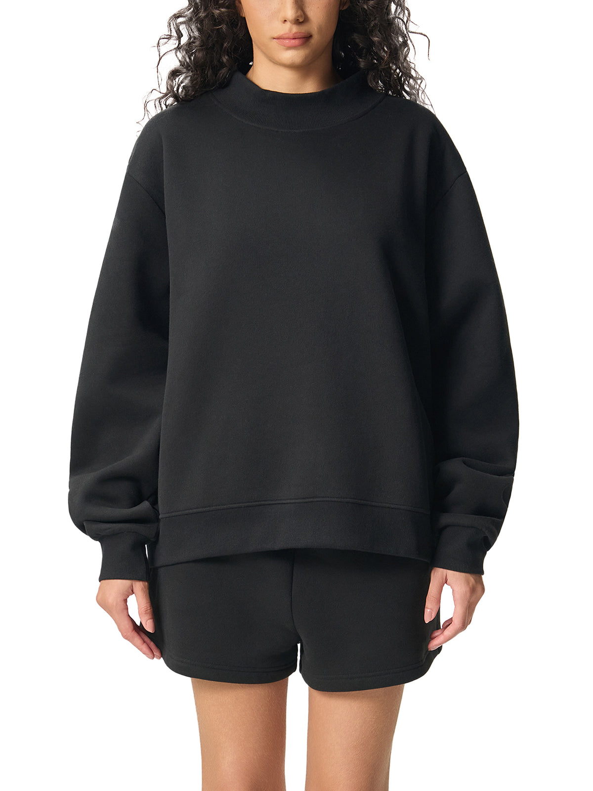Women’s Essential Fleece Mock-Neck Sweatshirt — front view