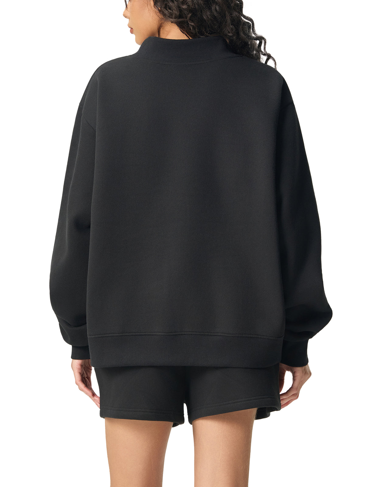 Women’s Essential Fleece Mock-Neck Sweatshirt — back view