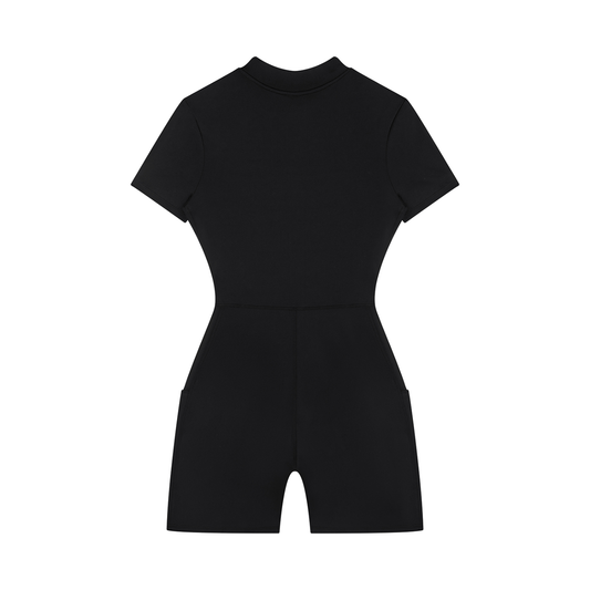 Mono Line — Quarter-Zip Short-Sleeve Romper