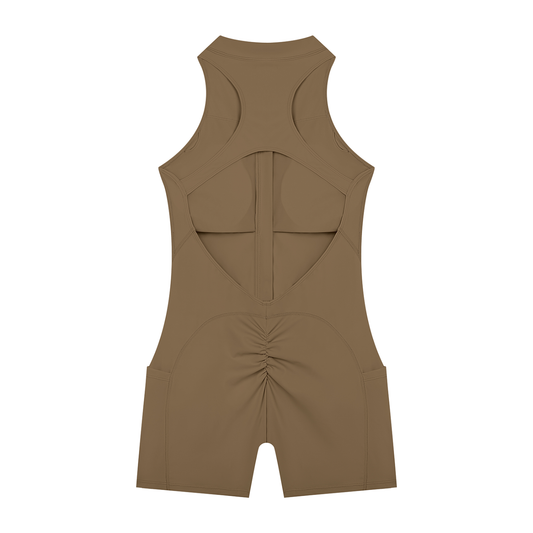 Mono Line — Quarter-Zip Yoga Romper
