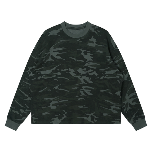 Camo Line — Waffle Boxy Long-Sleeve T-Shirt