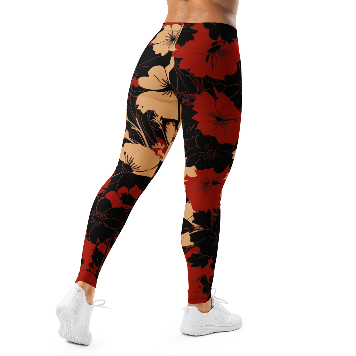 Fleur Scarfhold mid-rise comfort leggings, back view.