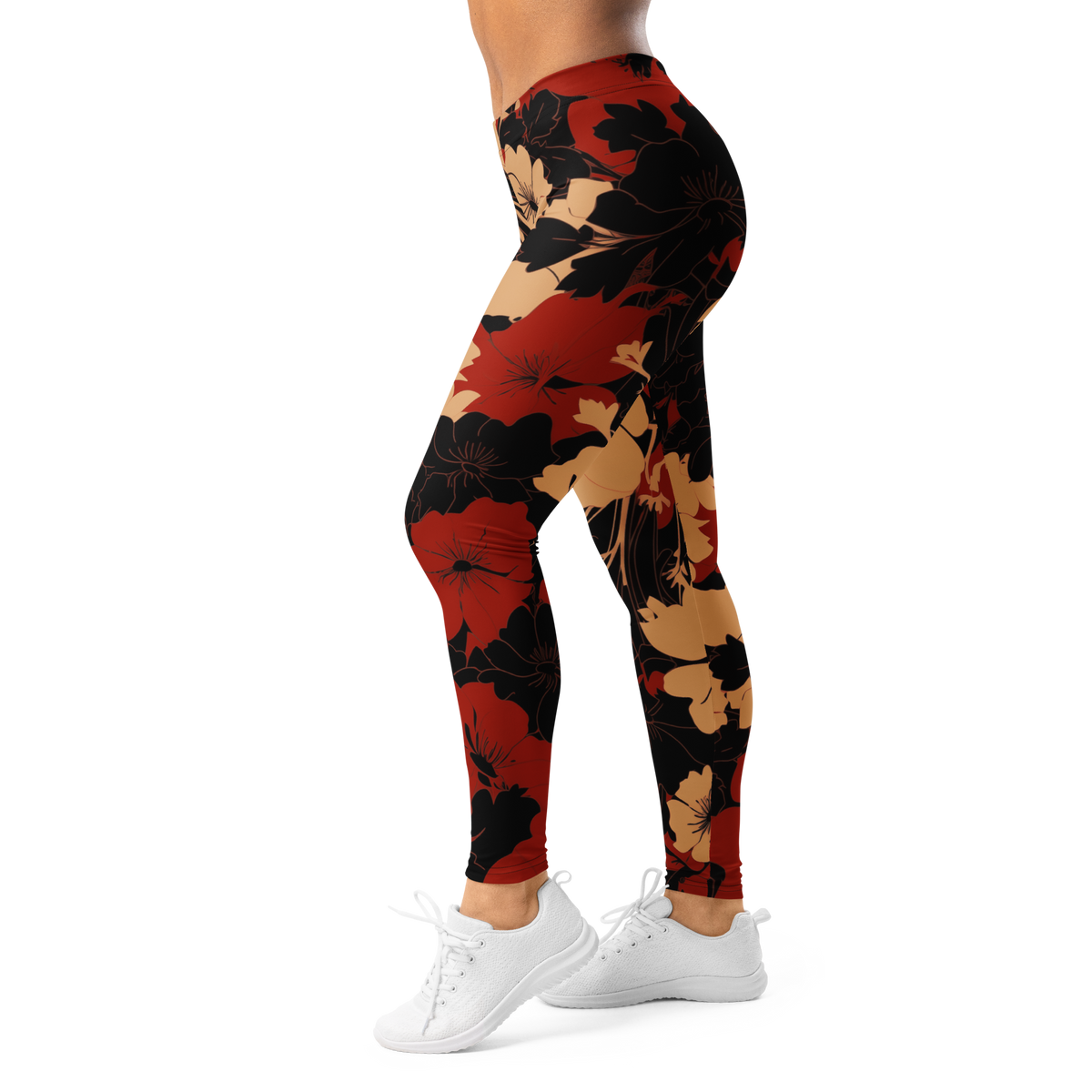 Fleur Scarfhold mid-rise comfort leggings, left-side view.