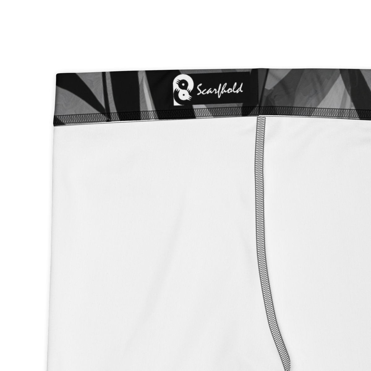 Gardenia Greyscale mid-rise comfort leggings, fabric and construction details.