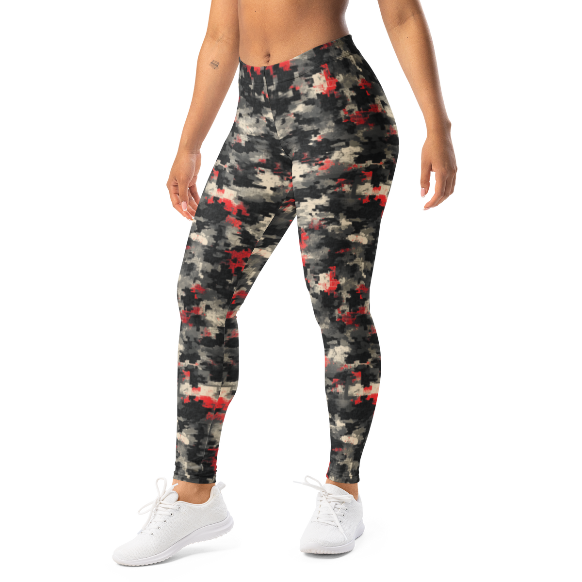 Glitchette · Scarfhold Palette mid-rise everyday leggings, left-front view.