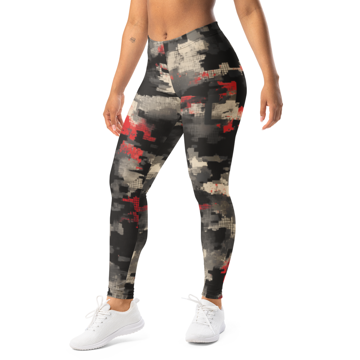 Glitchette · Scarfhold Palette mid-rise everyday leggings, left-front view.