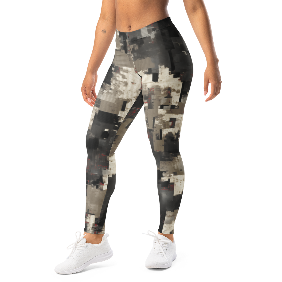 Glitchette · Scarfhold Palette mid-rise everyday leggings, left-front view.