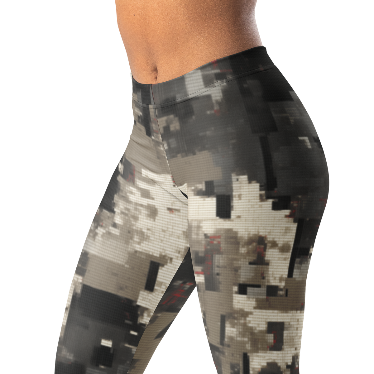 Glitchette · Scarfhold Palette mid-rise everyday leggings, waistband and pattern detail.
