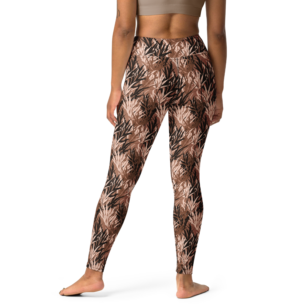 Grassland Relaxed Elegance high-waisted yoga leggings, back view.