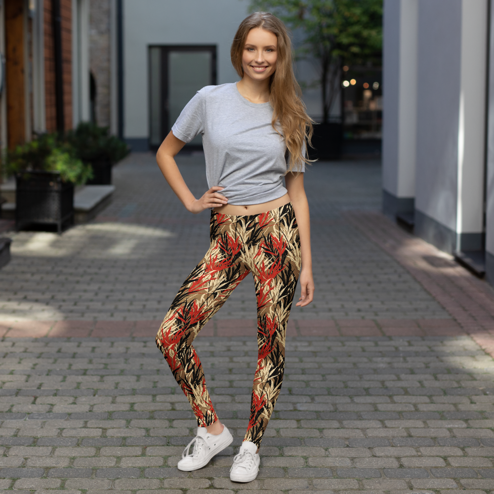 Grassland Scarfhold mid-rise comfort leggings, lifestyle front view.