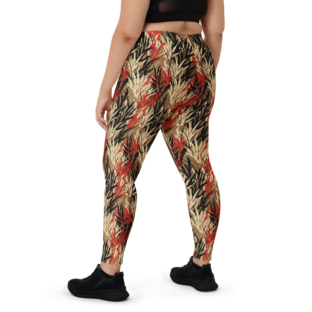 Grassland Scarfhold mid-rise comfort leggings, oversize-fit back view.