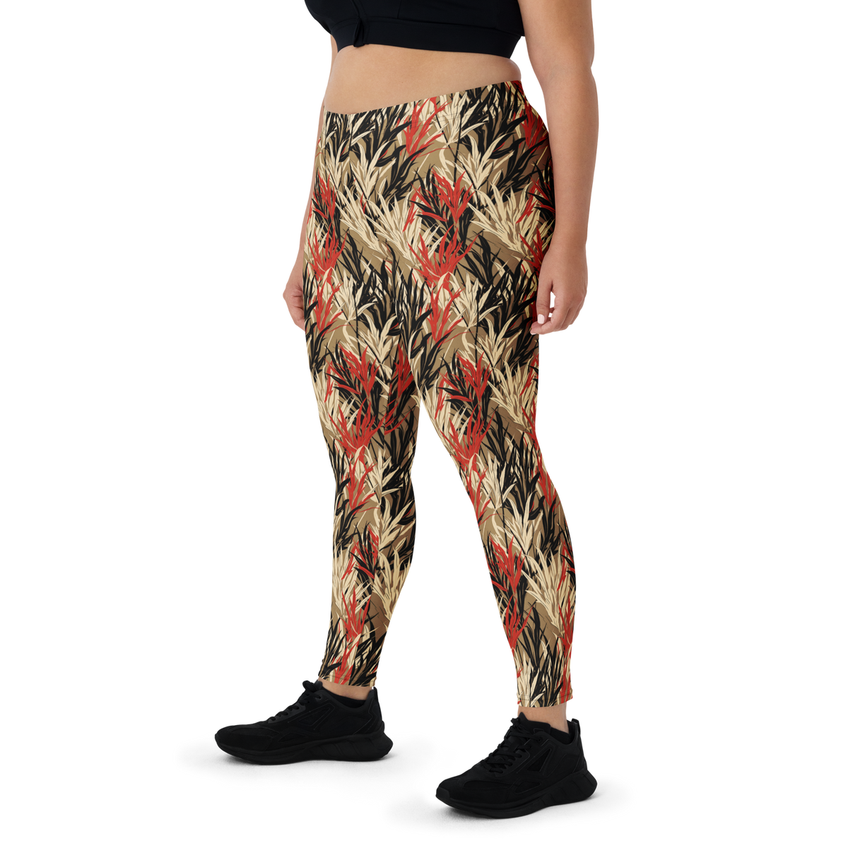 Grassland Scarfhold mid-rise comfort leggings, oversize-fit front view.
