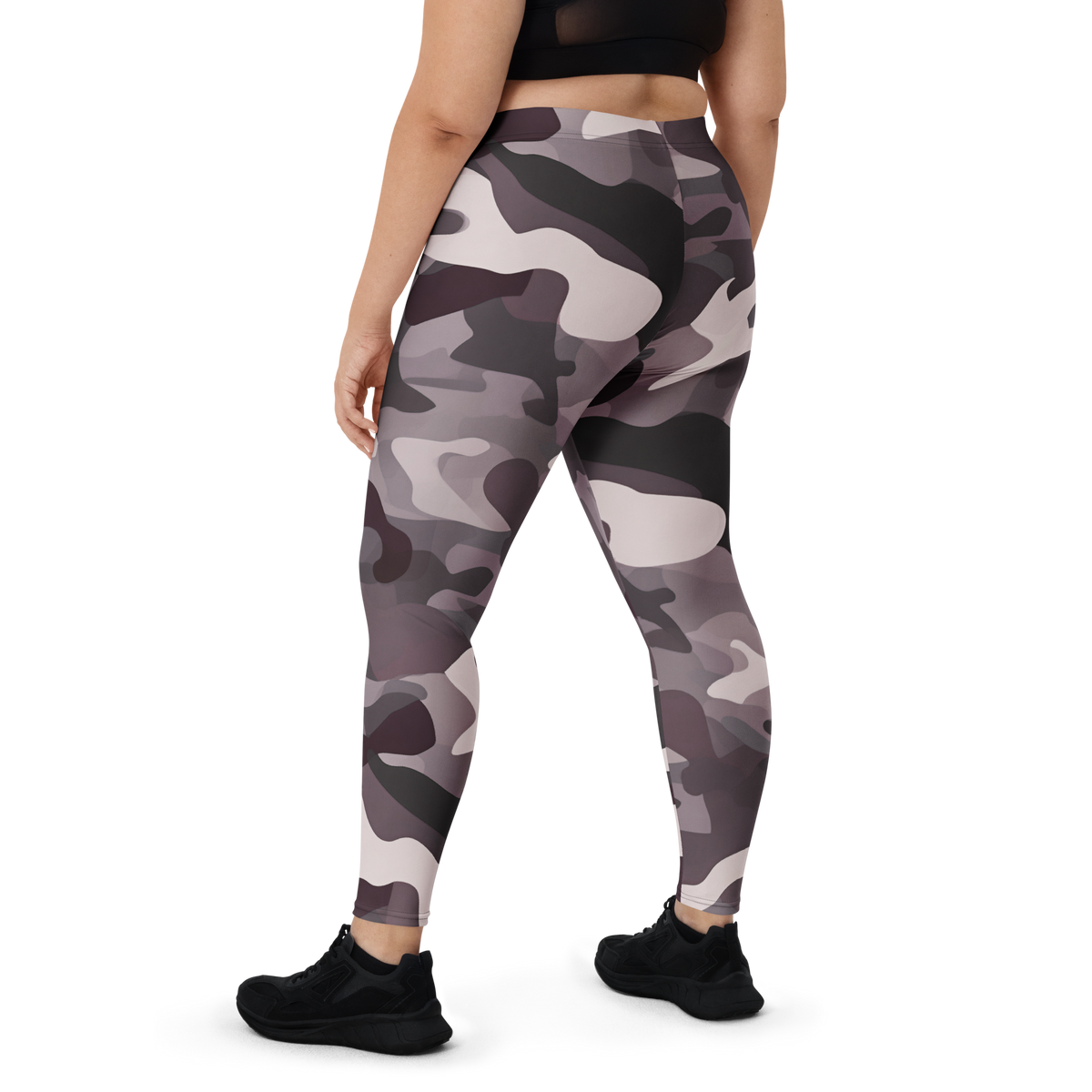 Gulf City Reserve camouflage mid-rise comfort leggings, oversize-fit back view.