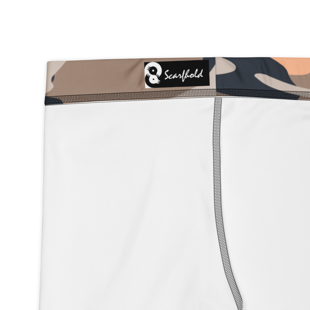 Gulf Flavour-Full camouflage mid-rise comfort leggings, fabric and construction details.