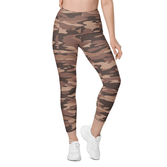 Gulf · Mocha Mousse high-waisted pocket leggings, front view.