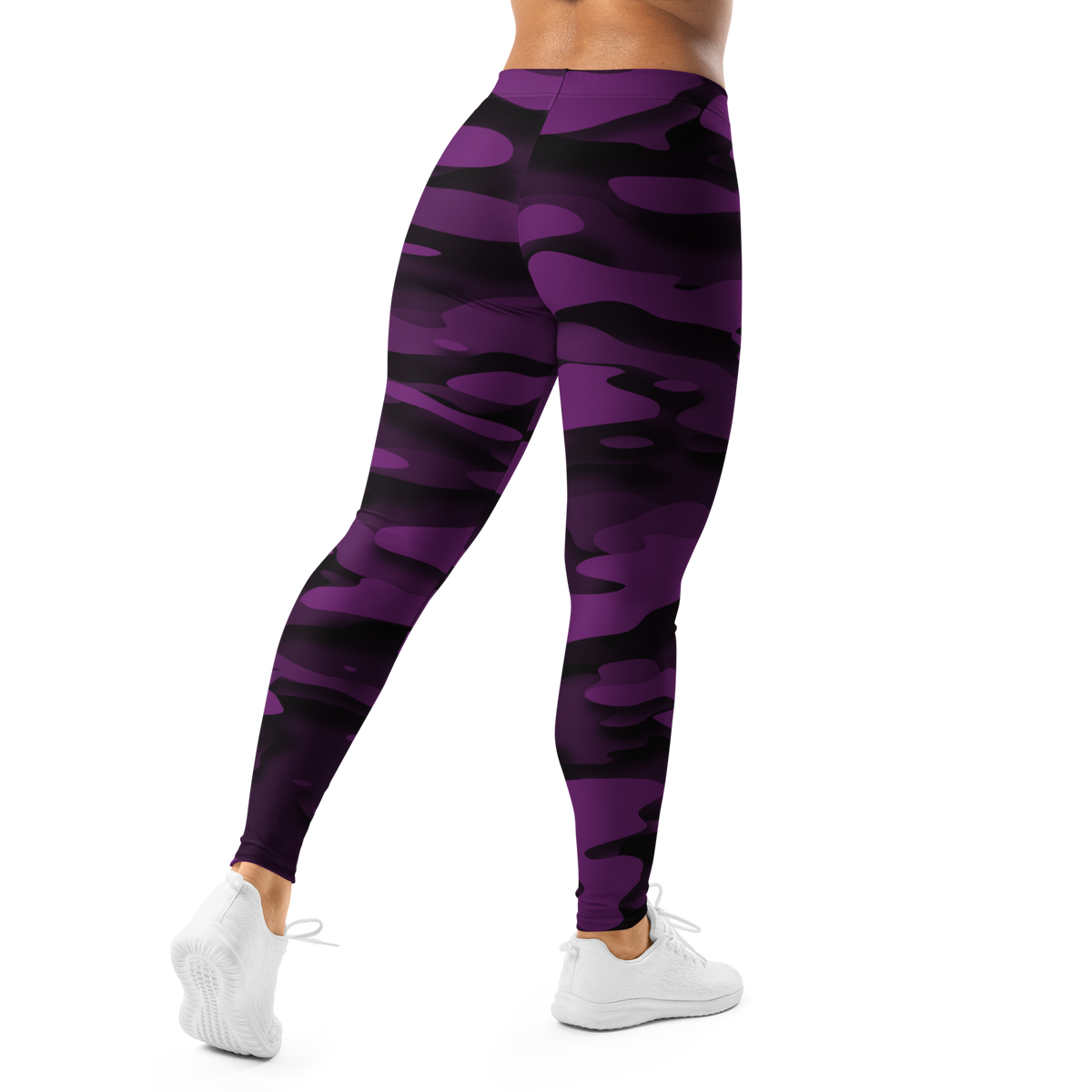 Gulf Relief Dahlia camouflage mid-rise comfort leggings, back view.